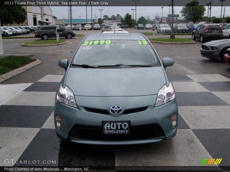 Sea Glass Pearl / Dark Gray 2013 Toyota Prius Three Hybrid