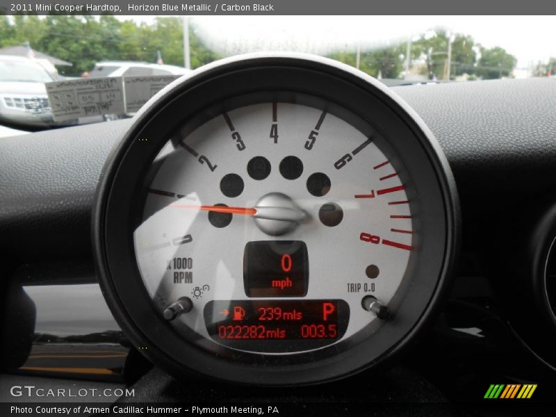 Horizon Blue Metallic / Carbon Black 2011 Mini Cooper Hardtop