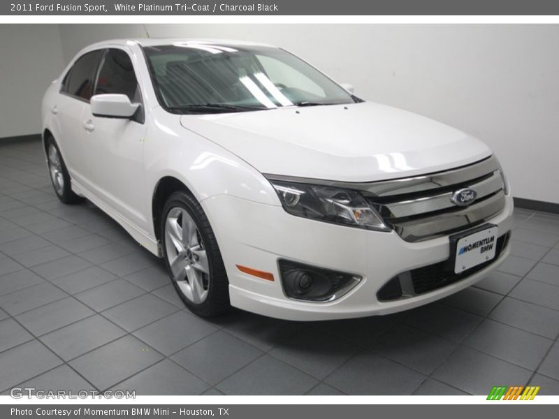 White Platinum Tri-Coat / Charcoal Black 2011 Ford Fusion Sport