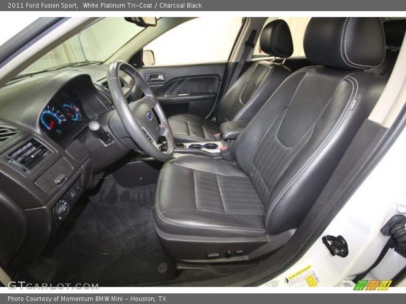 White Platinum Tri-Coat / Charcoal Black 2011 Ford Fusion Sport