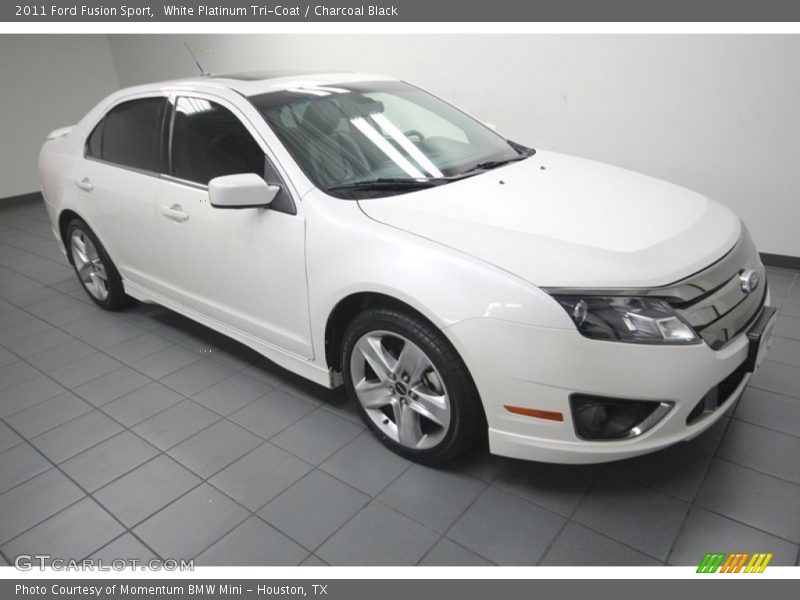 White Platinum Tri-Coat / Charcoal Black 2011 Ford Fusion Sport