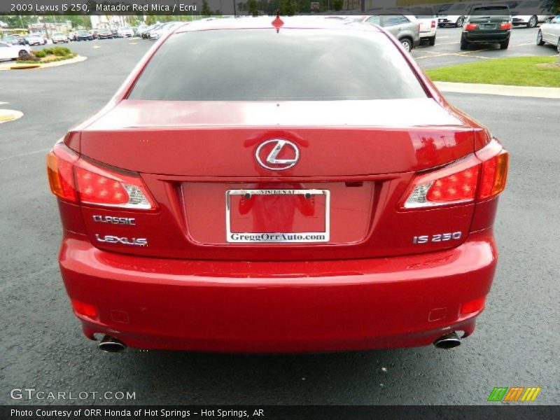Matador Red Mica / Ecru 2009 Lexus IS 250