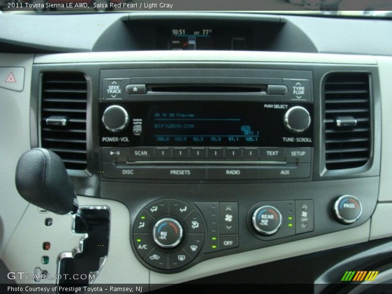 Salsa Red Pearl / Light Gray 2011 Toyota Sienna LE AWD