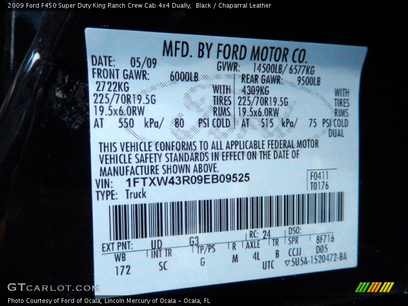 Black / Chaparral Leather 2009 Ford F450 Super Duty King Ranch Crew Cab 4x4 Dually