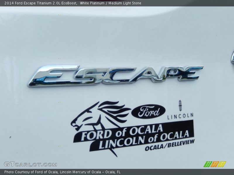 White Platinum / Medium Light Stone 2014 Ford Escape Titanium 2.0L EcoBoost