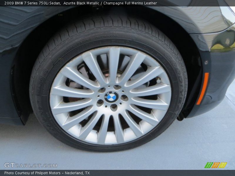 Azurite Black Metallic / Champagne Full Merino Leather 2009 BMW 7 Series 750Li Sedan