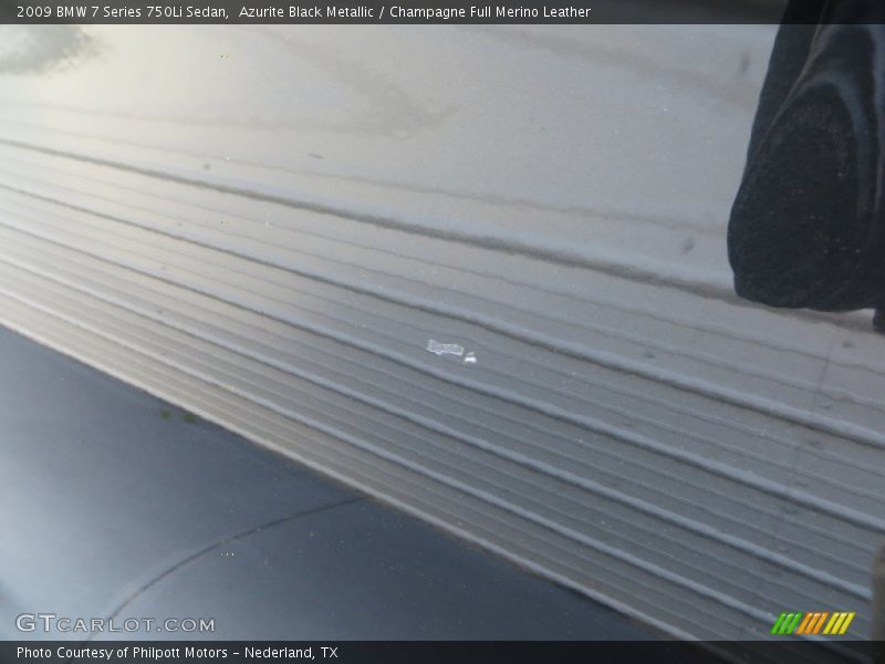 Azurite Black Metallic / Champagne Full Merino Leather 2009 BMW 7 Series 750Li Sedan