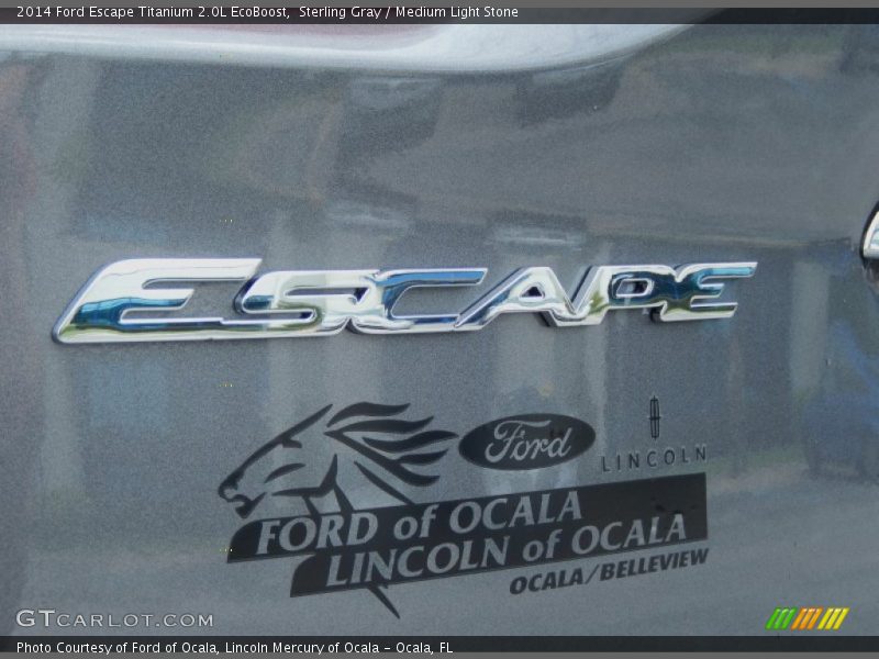Sterling Gray / Medium Light Stone 2014 Ford Escape Titanium 2.0L EcoBoost
