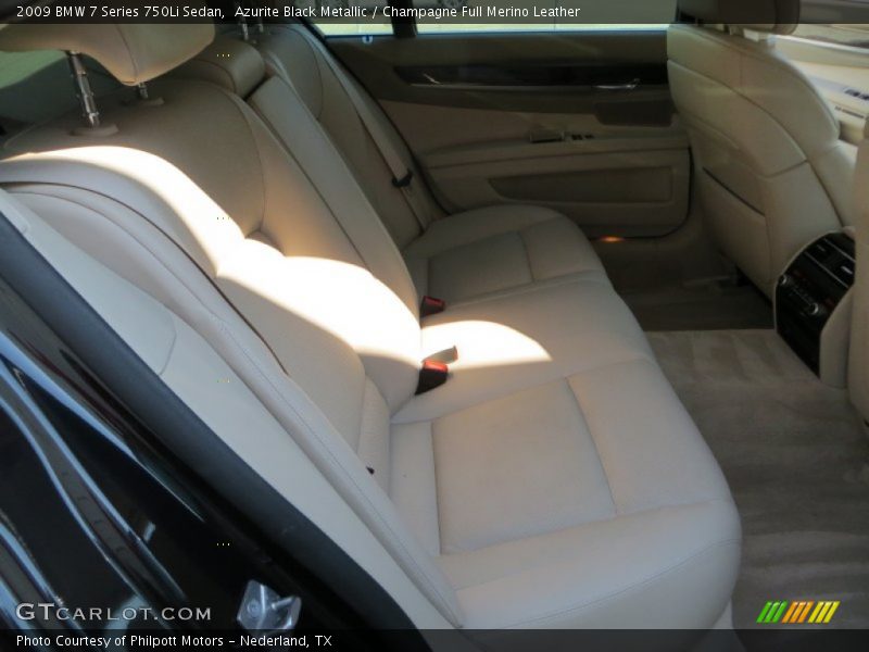 Azurite Black Metallic / Champagne Full Merino Leather 2009 BMW 7 Series 750Li Sedan