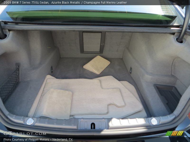 Azurite Black Metallic / Champagne Full Merino Leather 2009 BMW 7 Series 750Li Sedan