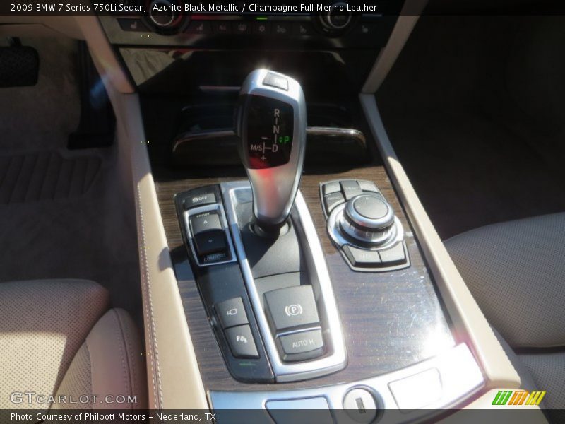 Azurite Black Metallic / Champagne Full Merino Leather 2009 BMW 7 Series 750Li Sedan