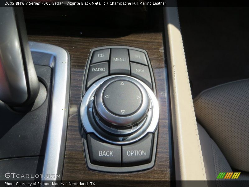 Azurite Black Metallic / Champagne Full Merino Leather 2009 BMW 7 Series 750Li Sedan