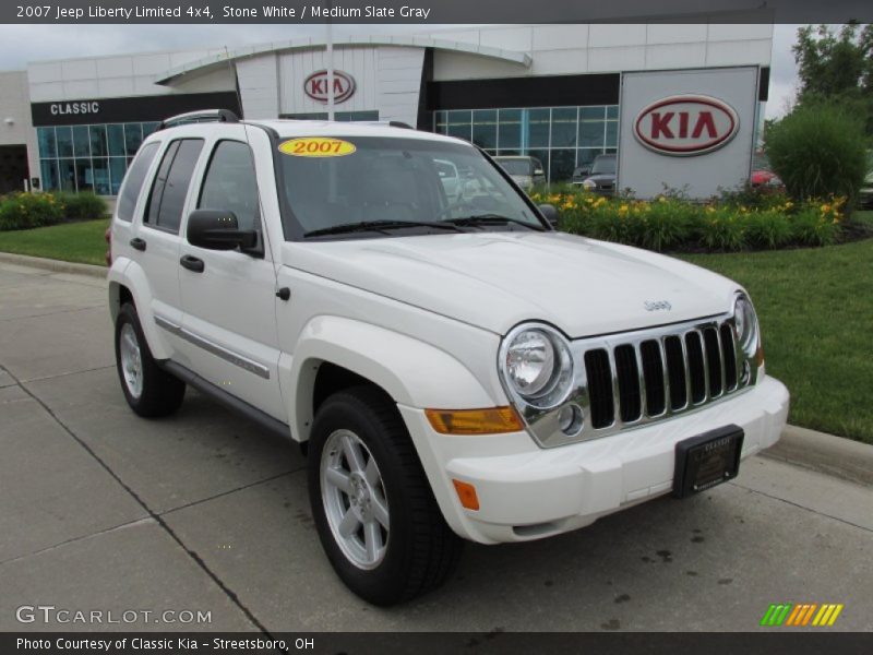 Stone White / Medium Slate Gray 2007 Jeep Liberty Limited 4x4