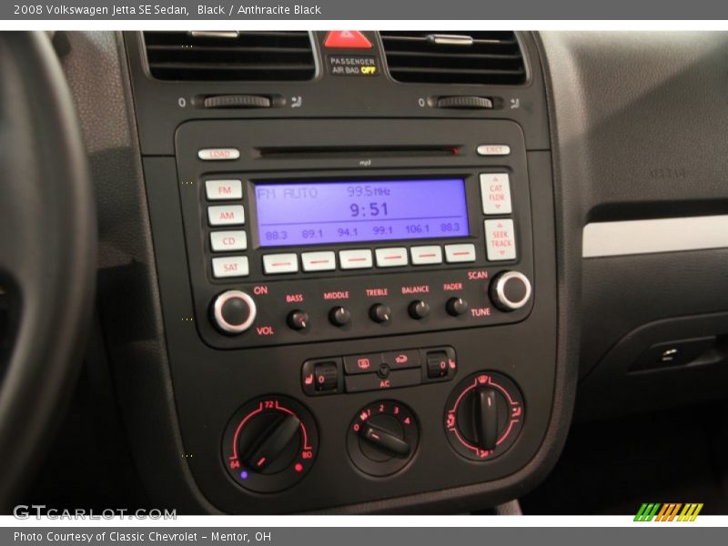 Black / Anthracite Black 2008 Volkswagen Jetta SE Sedan
