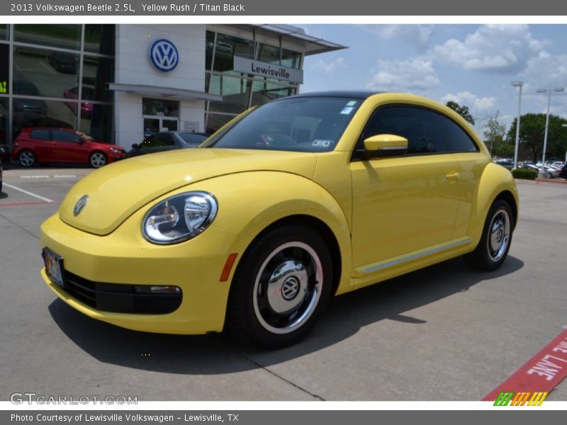 Yellow Rush / Titan Black 2013 Volkswagen Beetle 2.5L
