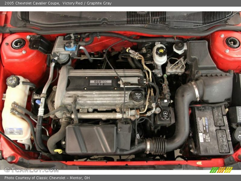 Victory Red / Graphite Gray 2005 Chevrolet Cavalier Coupe