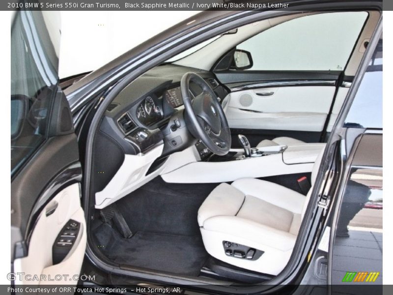 Black Sapphire Metallic / Ivory White/Black Nappa Leather 2010 BMW 5 Series 550i Gran Turismo