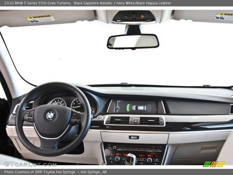 Black Sapphire Metallic / Ivory White/Black Nappa Leather 2010 BMW 5 Series 550i Gran Turismo