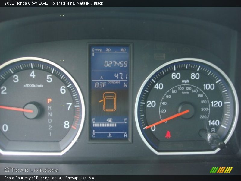 Polished Metal Metallic / Black 2011 Honda CR-V EX-L