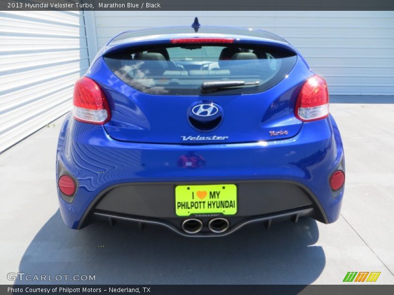 Marathon Blue / Black 2013 Hyundai Veloster Turbo