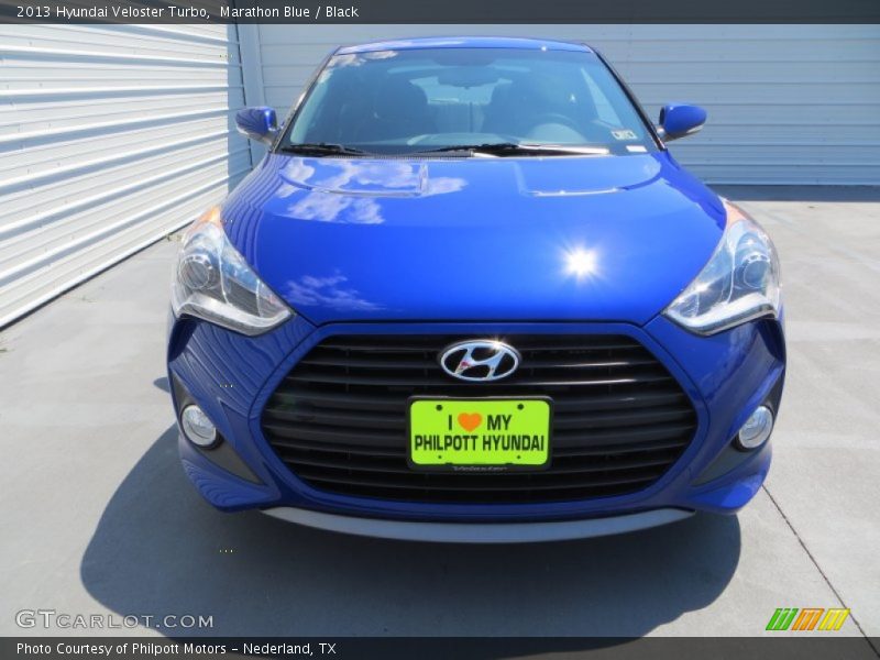 Marathon Blue / Black 2013 Hyundai Veloster Turbo