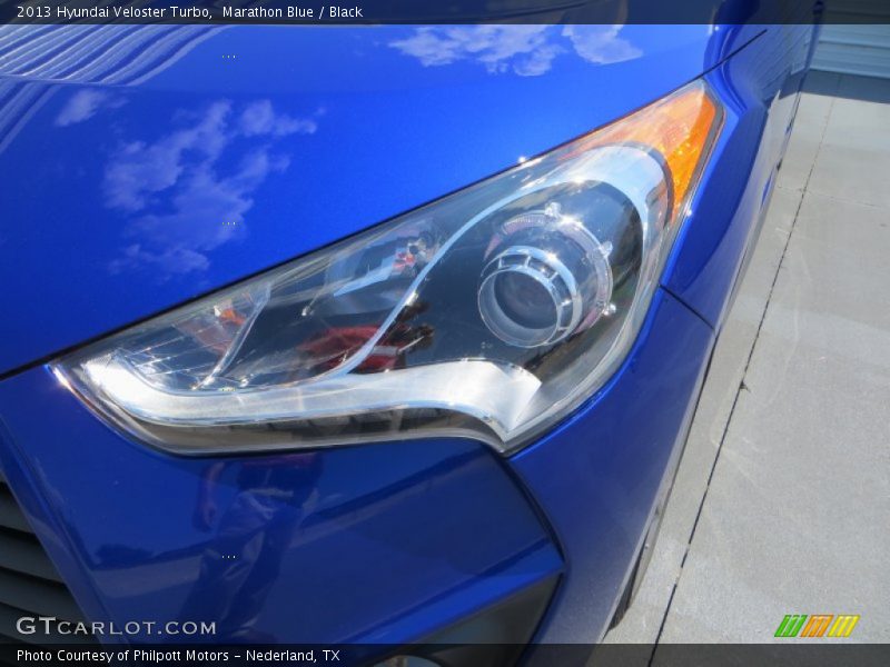 Marathon Blue / Black 2013 Hyundai Veloster Turbo