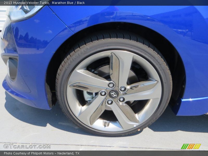 Marathon Blue / Black 2013 Hyundai Veloster Turbo
