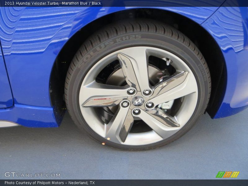 Marathon Blue / Black 2013 Hyundai Veloster Turbo
