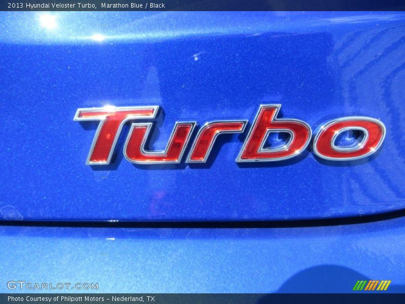 Marathon Blue / Black 2013 Hyundai Veloster Turbo