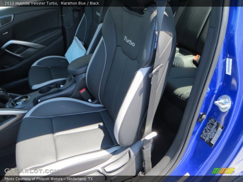 Marathon Blue / Black 2013 Hyundai Veloster Turbo