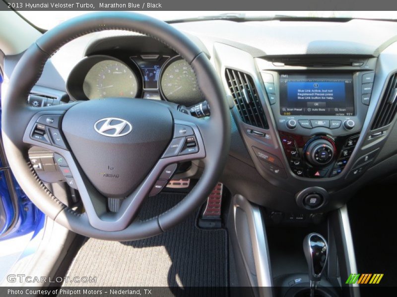 Marathon Blue / Black 2013 Hyundai Veloster Turbo