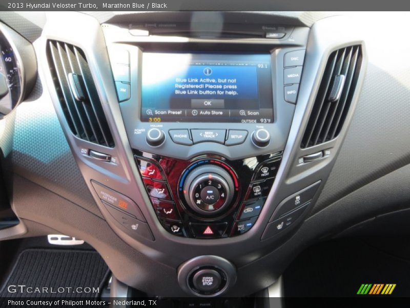 Marathon Blue / Black 2013 Hyundai Veloster Turbo