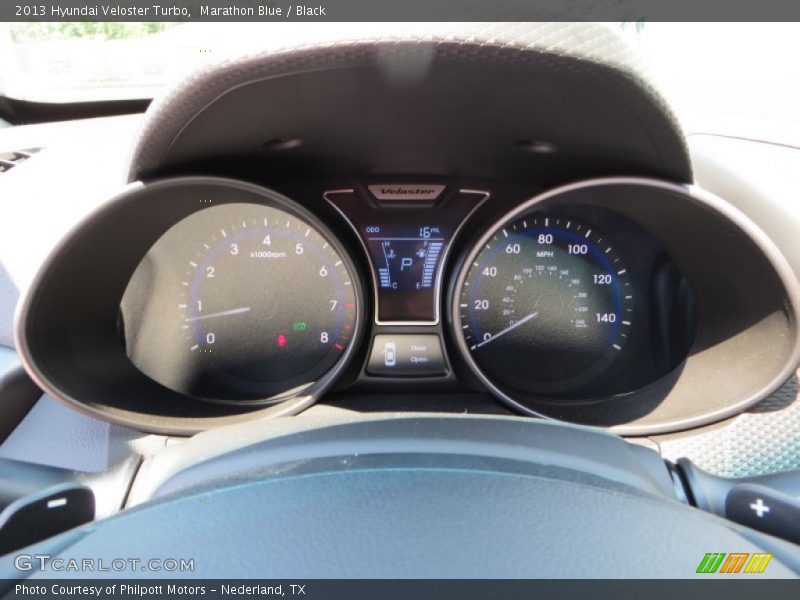 Marathon Blue / Black 2013 Hyundai Veloster Turbo