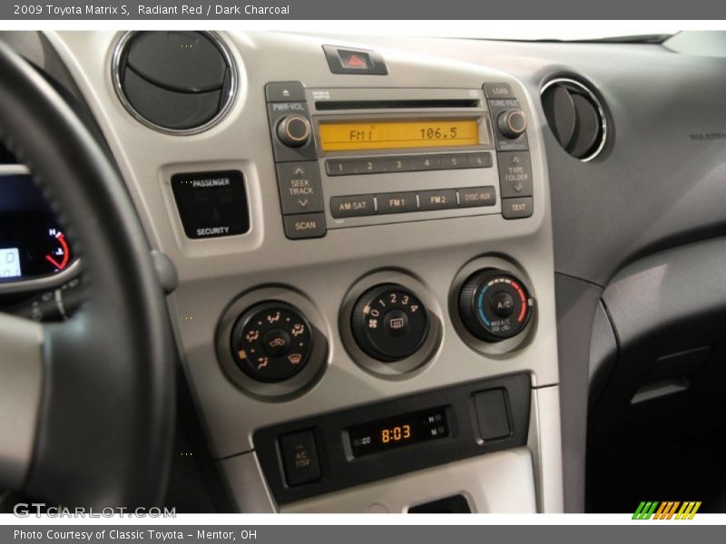 Radiant Red / Dark Charcoal 2009 Toyota Matrix S