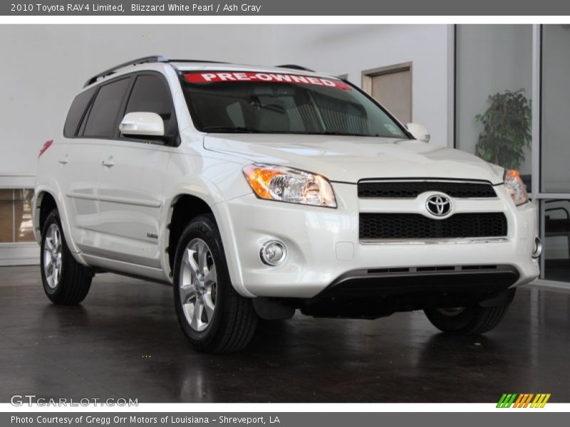 Blizzard White Pearl / Ash Gray 2010 Toyota RAV4 Limited