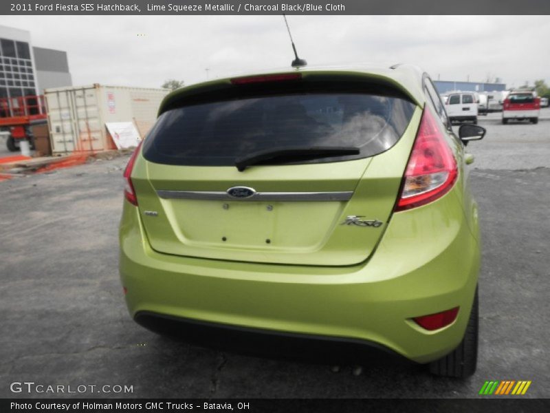 Lime Squeeze Metallic / Charcoal Black/Blue Cloth 2011 Ford Fiesta SES Hatchback