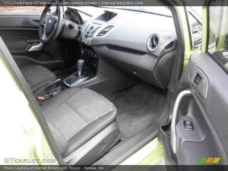 Lime Squeeze Metallic / Charcoal Black/Blue Cloth 2011 Ford Fiesta SES Hatchback