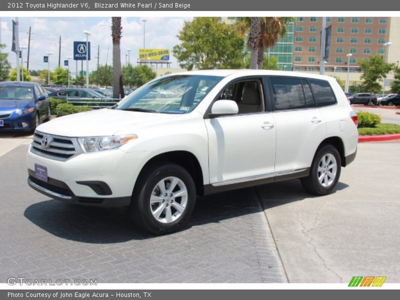 Blizzard White Pearl / Sand Beige 2012 Toyota Highlander V6