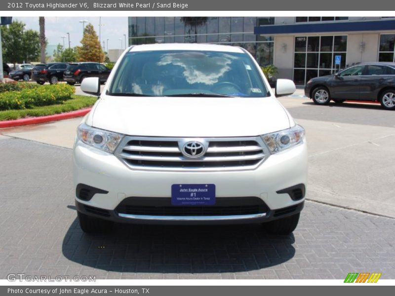 Blizzard White Pearl / Sand Beige 2012 Toyota Highlander V6
