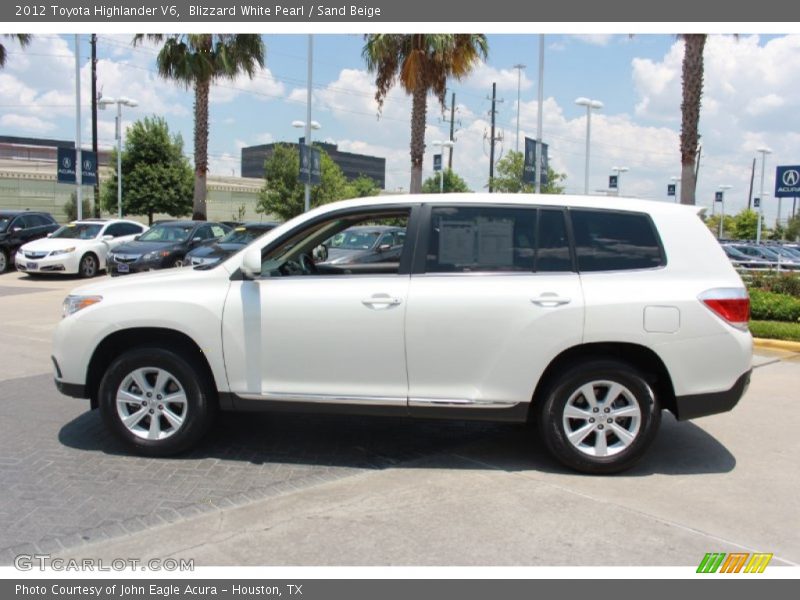 Blizzard White Pearl / Sand Beige 2012 Toyota Highlander V6