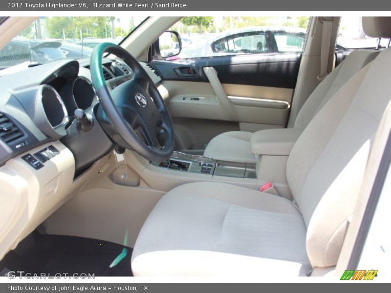 Blizzard White Pearl / Sand Beige 2012 Toyota Highlander V6