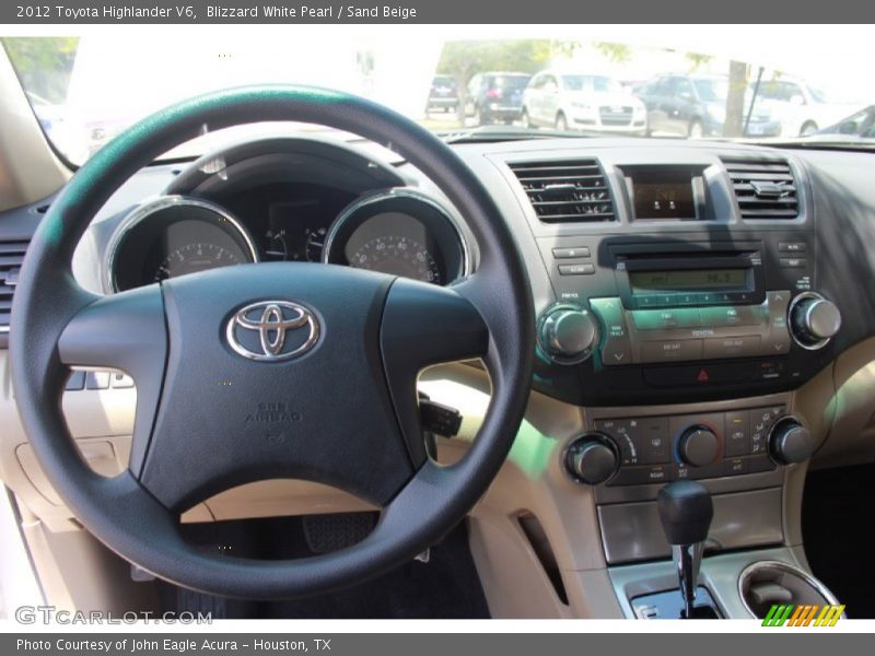 Blizzard White Pearl / Sand Beige 2012 Toyota Highlander V6