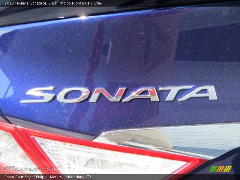 Indigo Night Blue / Gray 2013 Hyundai Sonata SE 2.0T