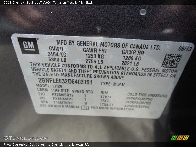 Tungsten Metallic / Jet Black 2013 Chevrolet Equinox LT AWD