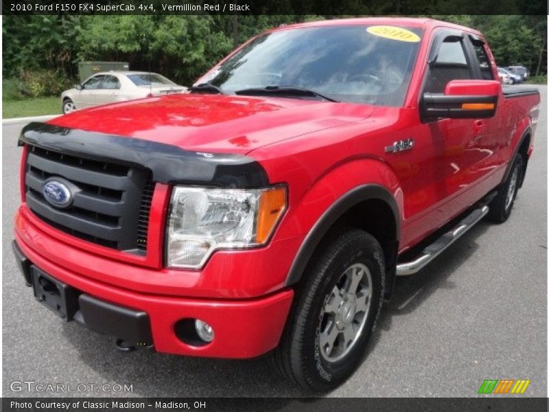 Vermillion Red / Black 2010 Ford F150 FX4 SuperCab 4x4