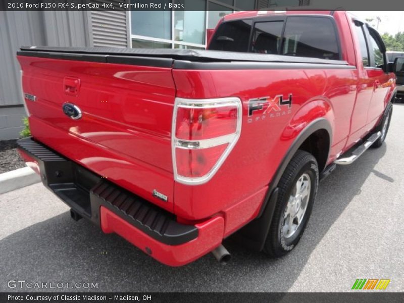 Vermillion Red / Black 2010 Ford F150 FX4 SuperCab 4x4