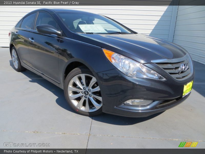 Pacific Blue Pearl / Gray 2013 Hyundai Sonata SE
