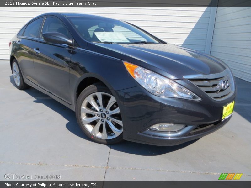 Pacific Blue Pearl / Gray 2013 Hyundai Sonata SE