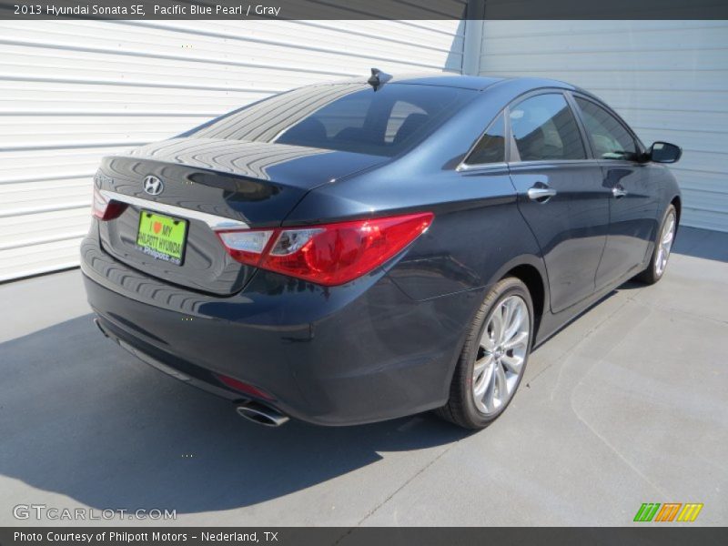 Pacific Blue Pearl / Gray 2013 Hyundai Sonata SE