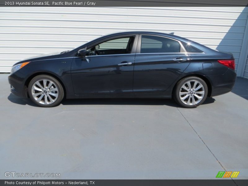 Pacific Blue Pearl / Gray 2013 Hyundai Sonata SE